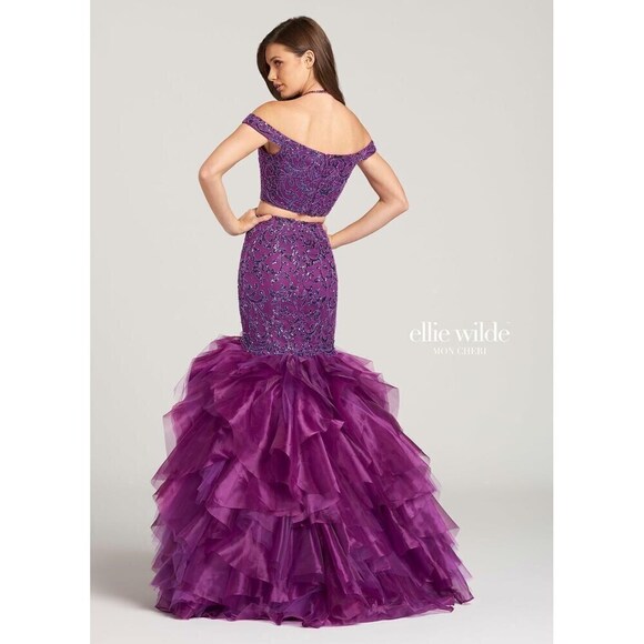 Ellie Wilde Grad Prom Dress EW118107 Purple - Picture 3 of 13